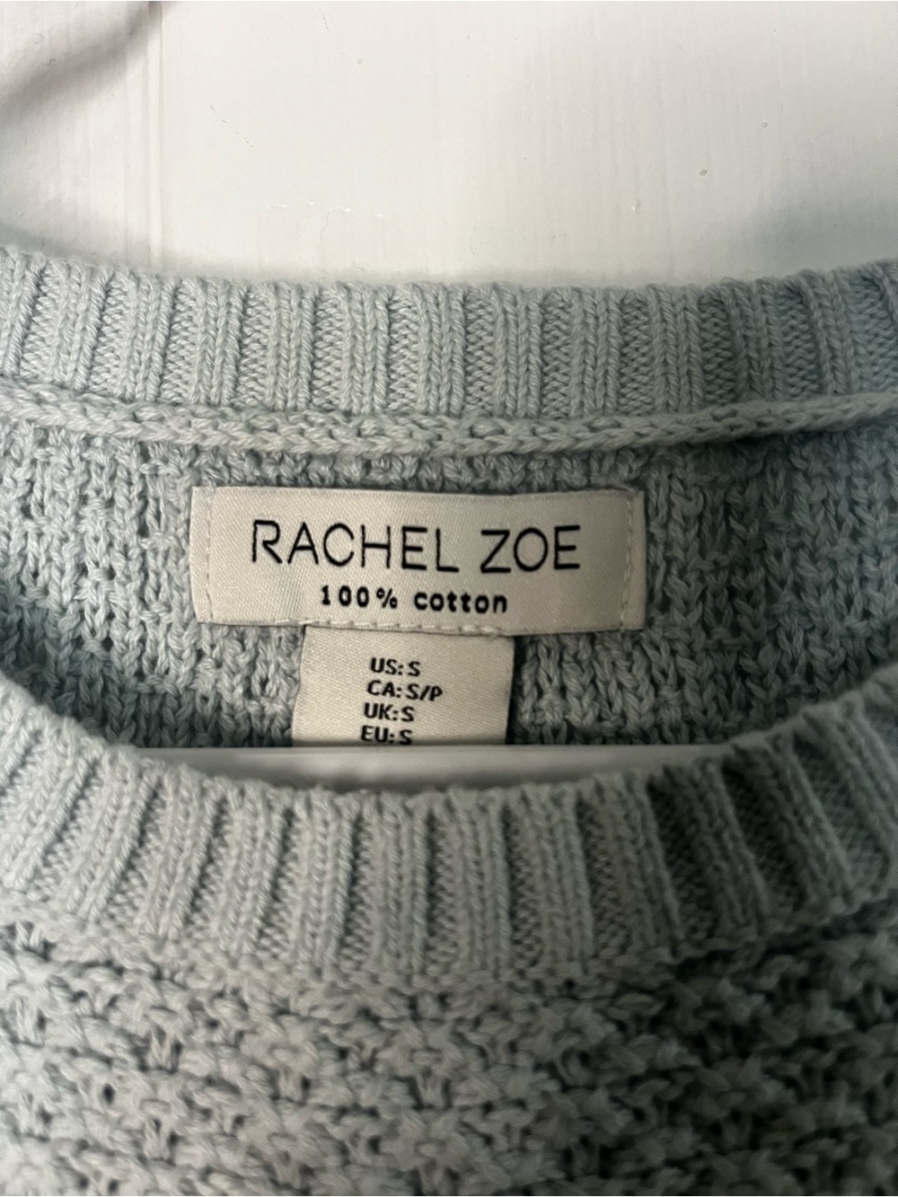 Rachel Zoe Pale Blue Short Sleeve Textured Knit Top - Picture 3 of 7